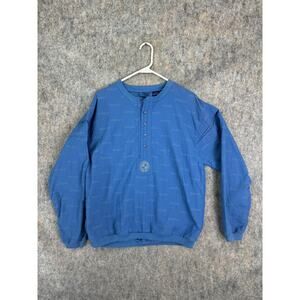 Vintage Street Scenes Blue Zigzag Windbreaker Size Medium 80s 90s